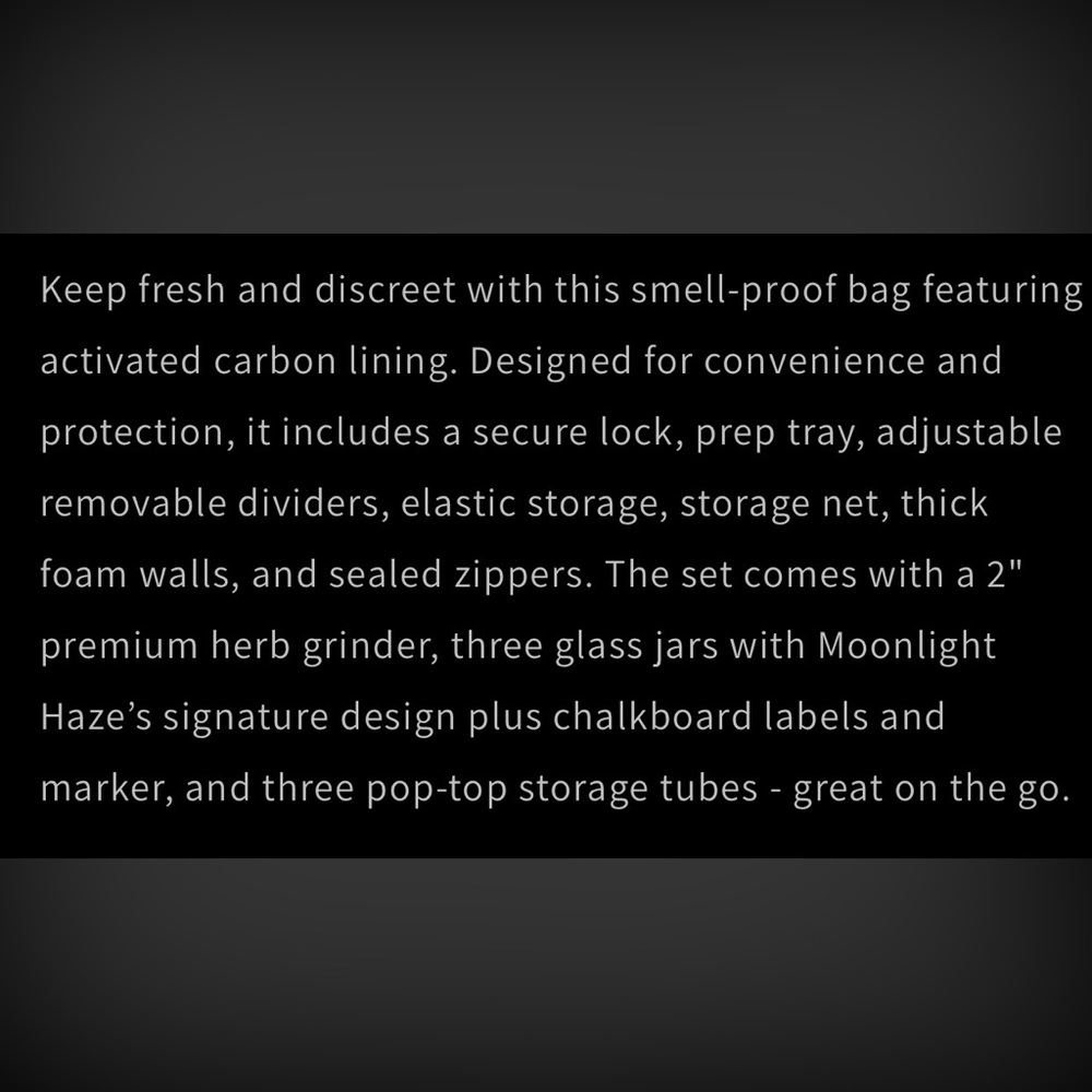 NWT ๐ฑ๐จ MOONLIGHT HAZE GRAY SMELL-PROOF STORAGE ORGANIZATION CARRY BAG w/LOCK - Picture 7 of 16